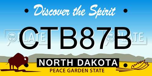 CTB87B North Dakota License Plate