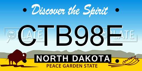 CTB98E North Dakota License Plate