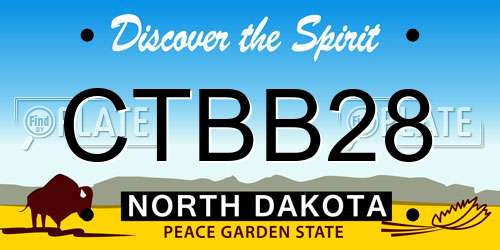 CTBB28 North Dakota License Plate