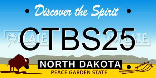 CTBS25 North Dakota License Plate
