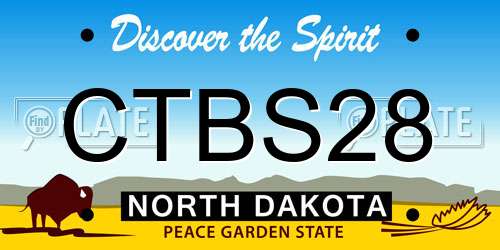 CTBS28 North Dakota License Plate