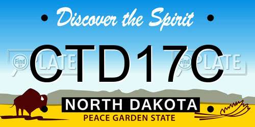 CTD17C North Dakota License Plate
