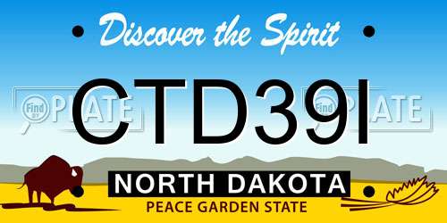 CTD39I North Dakota License Plate