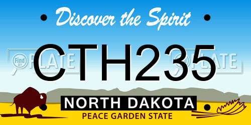 CTH235 North Dakota License Plate