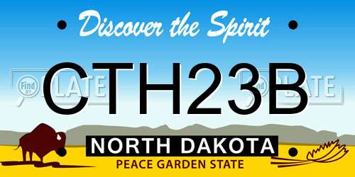CTH23B North Dakota License Plate