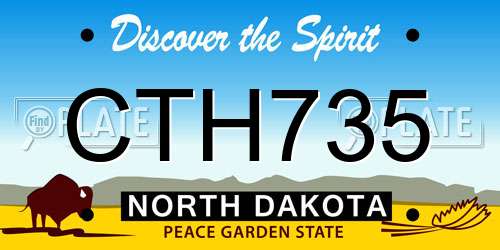 CTH735 North Dakota License Plate