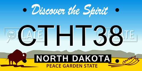 CTHT38 North Dakota License Plate