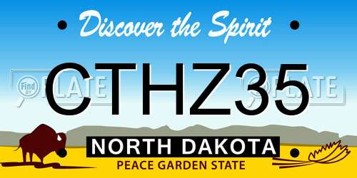 CTHZ35 North Dakota License Plate
