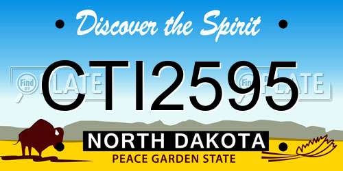 CTI2595 North Dakota License Plate