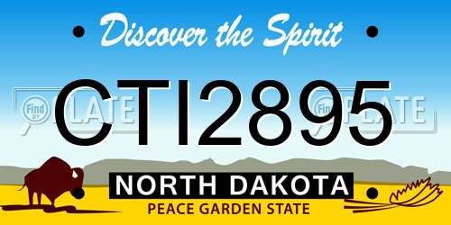 CTI2895 North Dakota License Plate