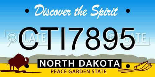 CTI7895 North Dakota License Plate