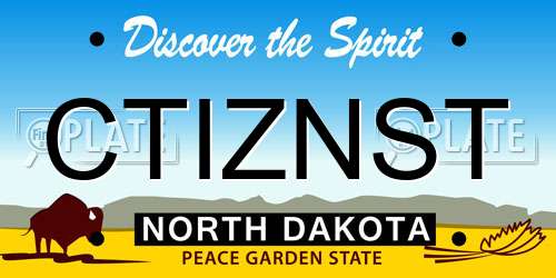 CTIZNST North Dakota License Plate