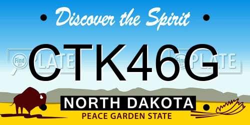 CTK46G North Dakota License Plate