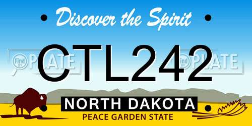 CTL242 North Dakota License Plate