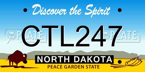 CTL247 North Dakota License Plate