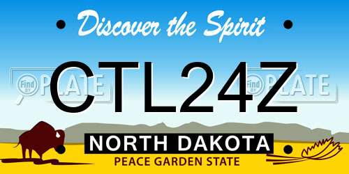CTL24Z North Dakota License Plate