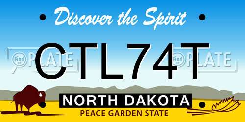 CTL74T North Dakota License Plate