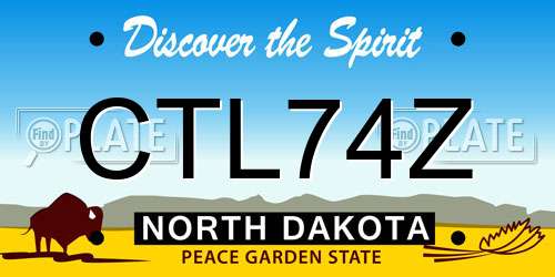 CTL74Z North Dakota License Plate