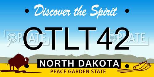 CTLT42 North Dakota License Plate