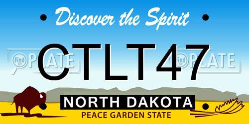 CTLT47 North Dakota License Plate