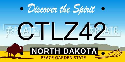 CTLZ42 North Dakota License Plate