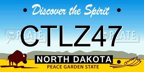 CTLZ47 North Dakota License Plate