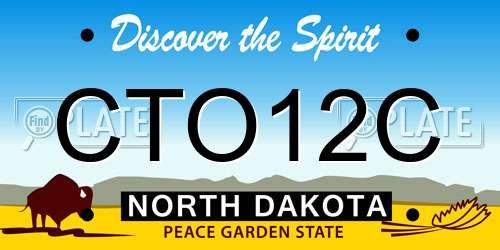 CTO12C North Dakota License Plate