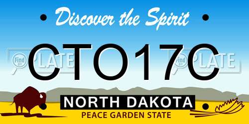 CTO17C North Dakota License Plate