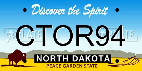 CTOR94 North Dakota License Plate