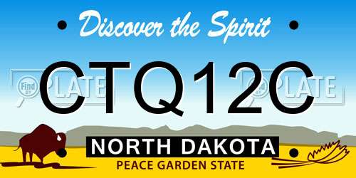 CTQ12C North Dakota License Plate
