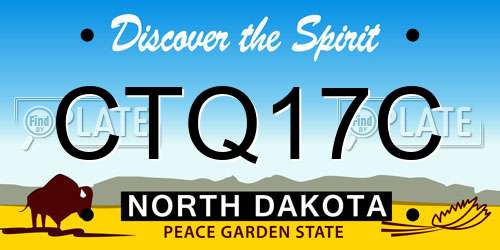 CTQ17C North Dakota License Plate