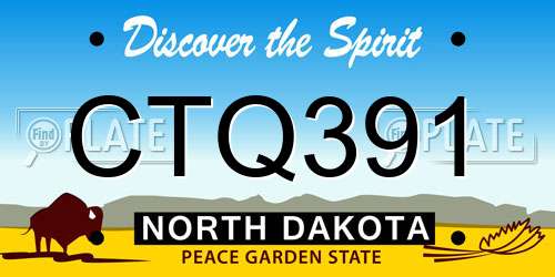 CTQ391 North Dakota License Plate