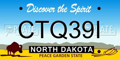 CTQ39I North Dakota License Plate