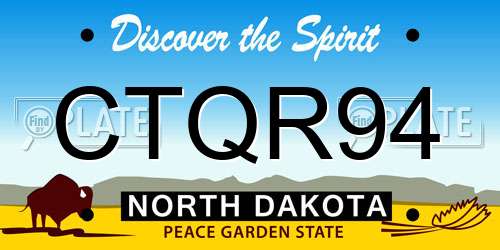 CTQR94 North Dakota License Plate