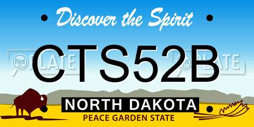 CTS52B North Dakota License Plate