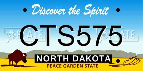 CTS575 North Dakota License Plate