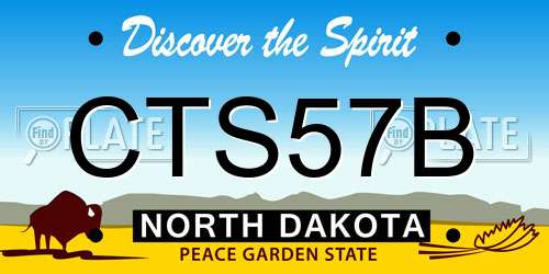 CTS57B North Dakota License Plate