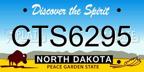 CTS6295 North Dakota License Plate