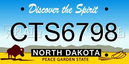 CTS6798 North Dakota License Plate