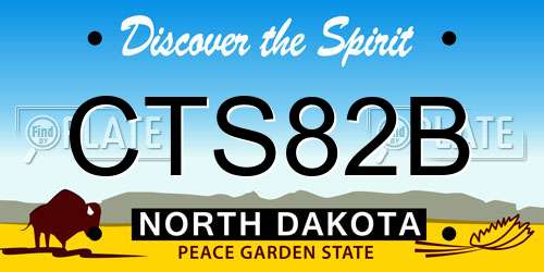 CTS82B North Dakota License Plate