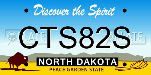 CTS82S North Dakota License Plate