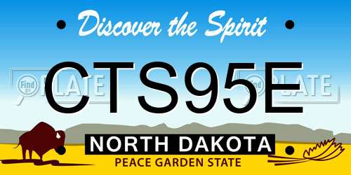 CTS95E North Dakota License Plate