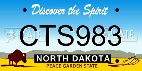 CTS983 North Dakota License Plate