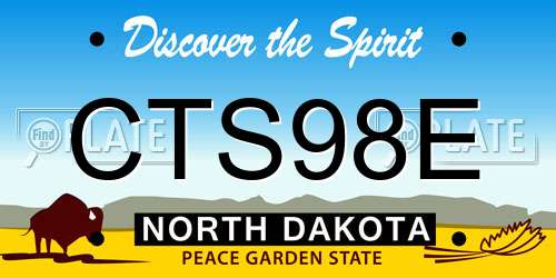 CTS98E North Dakota License Plate