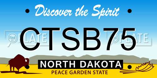 CTSB75 North Dakota License Plate