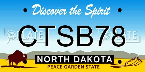 CTSB78 North Dakota License Plate