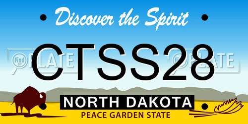CTSS28 North Dakota License Plate