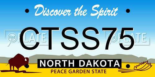 CTSS75 North Dakota License Plate