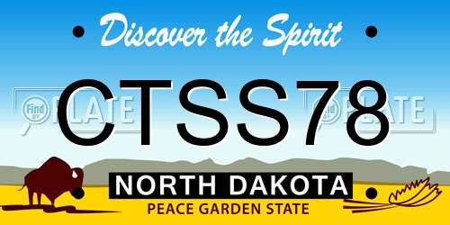CTSS78 North Dakota License Plate