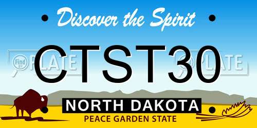 CTST30 North Dakota License Plate